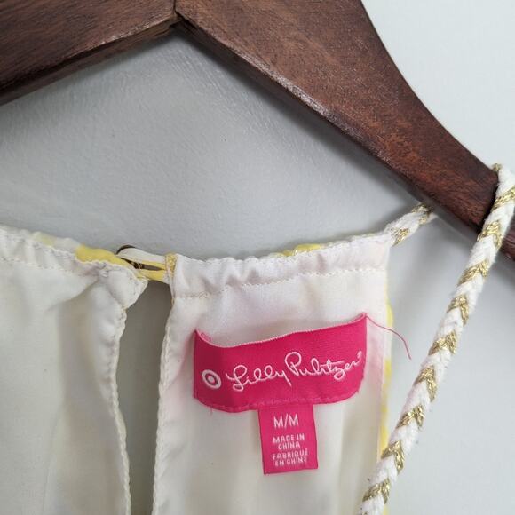 Women's Lilly Pulitzer x Target Yellow White Braided Tank Medium - Picture 2 of 4